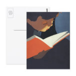 Vintage Child Reading a Book, Back to School Time! Post Card