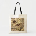 Vintage Child Reading a Book, Jessie Willcox Smith Canvas Bag