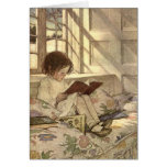 Vintage Child Reading a Book, Jessie Willcox Smith Greeting Cards
