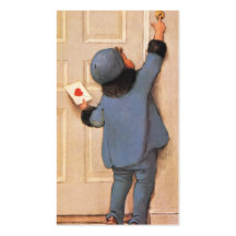 Vintage Child with Valentine's Day Letter Business Card Templates