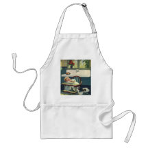 Vintage Children, Baby Sleeping Highchair Kitchen Apron