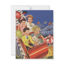 Vintage Children Balloons Dog Roller Coaster Ride