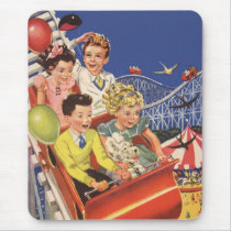 Vintage Children Balloons Dog Roller Coaster Ride