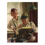 Vintage Children Boy Newspaper Journalists, Writer Post Cards