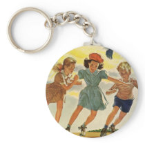 Vintage Children, Boys and Girls Roller Skating