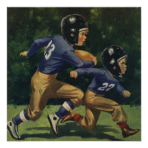Vintage Children, Boys Playing Football, Sports Custom Announcement