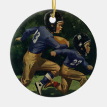 Vintage Children, Boys Playing Football, Sports Christmas Ornament