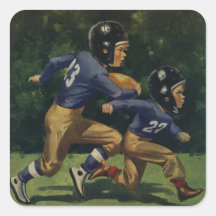 Vintage Children, Boys Playing Football, Sports Sticker