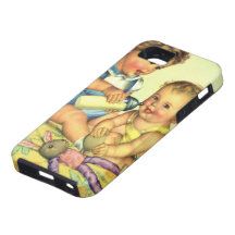 Vintage Children, Cute Happy Toddlers Smile Bottle iPhone 5 Cover