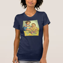 Vintage Children, Cute Happy Toddlers Smile Bottle Tee Shirts