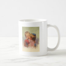Vintage Children Kissing Art, Karl Feiertag 1910 Coffee Mug