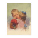 Vintage Children Kissing Art, Karl Feiertag 1910 postcards