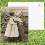 Vintage Children Kissing; Their First Kiss postcards