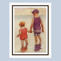 Vintage Children Paddling by Jessie Willcox Smith postcards