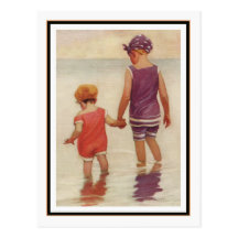 Vintage Children Paddling by Jessie Willcox Smith Postcard