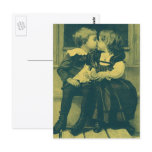 Vintage Children Sharing an Innocent Kiss postcards