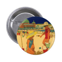 Vintage Children, Sisters Family Vacation at Beach Pins