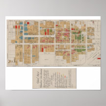 Vintage Chinatown San Francisco Map 1885 Poster