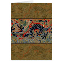 Vintage Chinese Dragon Symbol of Strength Card