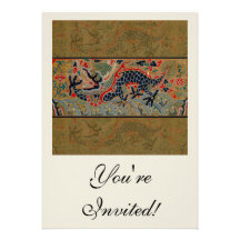Vintage Chinese Dragon Symbol of Strength Invitations