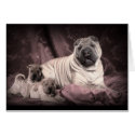 Vintage Chinese Shar Pei Wrinkles, Puppy Dogs cards