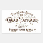 Vintage chocolate cacao advert, retro café grunge rectangular stickers