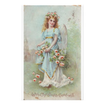 Vintage Christmas Angel Personalized Stationery
