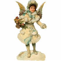 Vintage Christmas Angel Sculpture Pin
