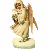Vintage Christmas Angel Sculpture Pin