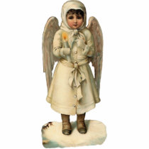 Vintage Christmas Angel Sculpture Pin