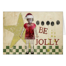 Vintage Christmas Be Jolly Christmas Card