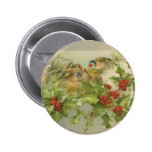 Vintage Christmas Birds Nest Pin
