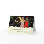 Vintage Christmas Card Carolers