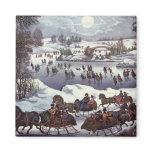 Vintage Christmas; Central Park in Winter magnets