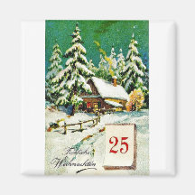 Vintage Christmas Fridge Magnets