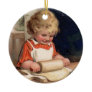 Vintage Christmas - Girl Baking Cookies Christmas Ornament
