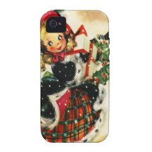 Vintage Christmas Girl iPhone 4/4S Cover