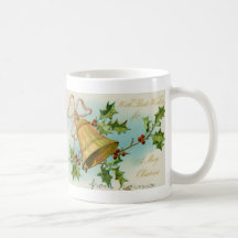 Vintage Christmas Gold Bells Coffee Mugs