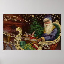 Vintage Christmas Greetings Print