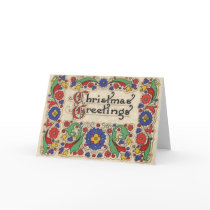 Vintage Christmas Greetings with Decorative Border