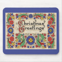 Vintage Christmas Greetings with Decorative Border
