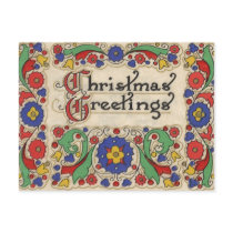 Vintage Christmas Greetings with Decorative Border