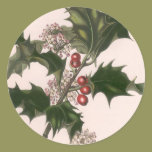 Vintage Christmas, Holly Branch with Red Berries stickers