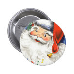 Vintage Christmas Jolly Merry Santa Claus w Music Pinback Button