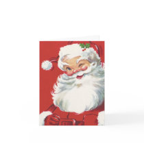 Vintage Christmas, Jolly Santa Claus Winking Greeting Cards