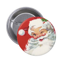 Vintage Christmas, Jolly Santa Claus Winking Pins