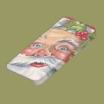 Vintage Christmas, Jolly Santa Claus with Holly casemate cases