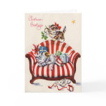 Vintage Christmas Kittens Greeting Cards