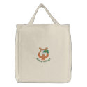 Vintage Christmas Lyre Embroidered Tote Bag embroidered bags
