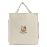 Vintage Christmas Lyre Embroidered Tote Bag embroidered bags